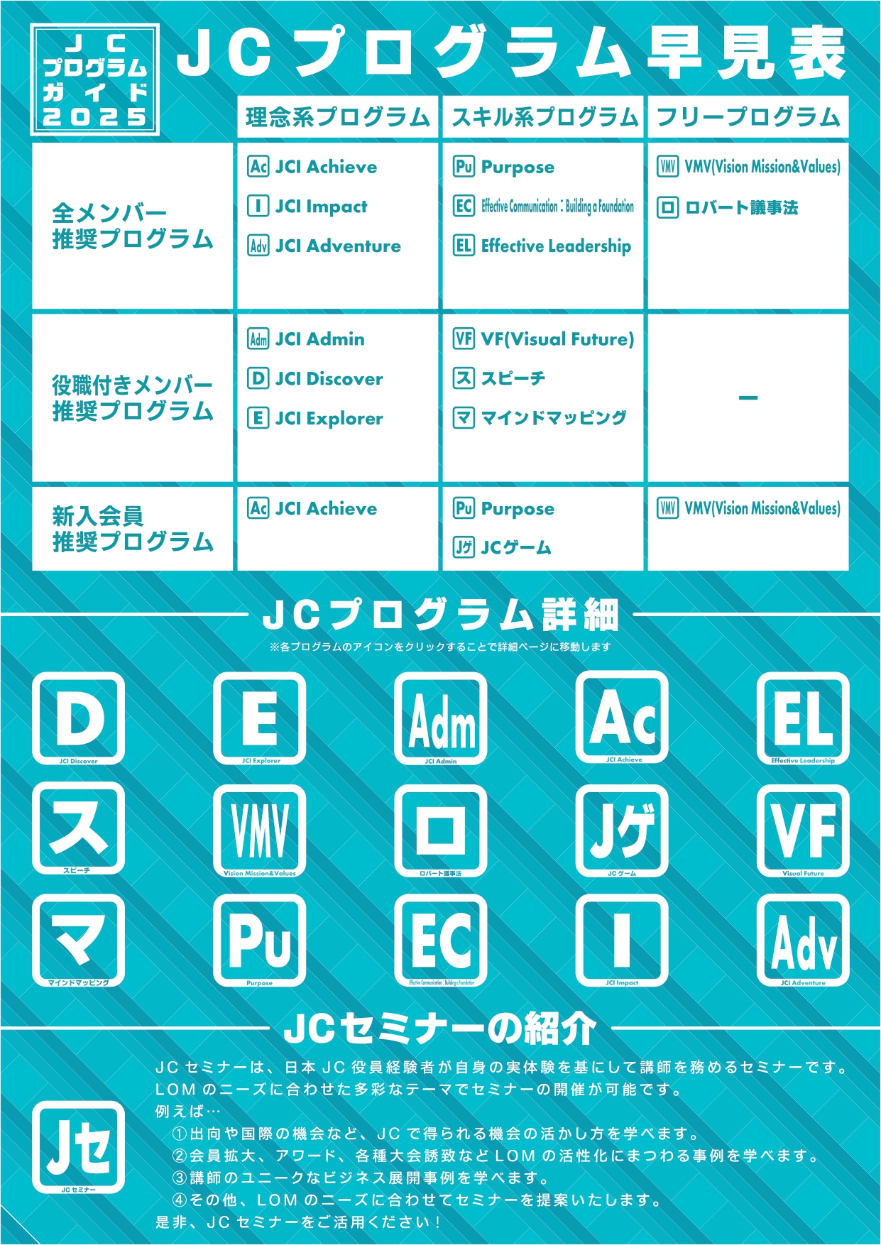  JS援交 セミナー開催希望の皆様へ | JCプログラム