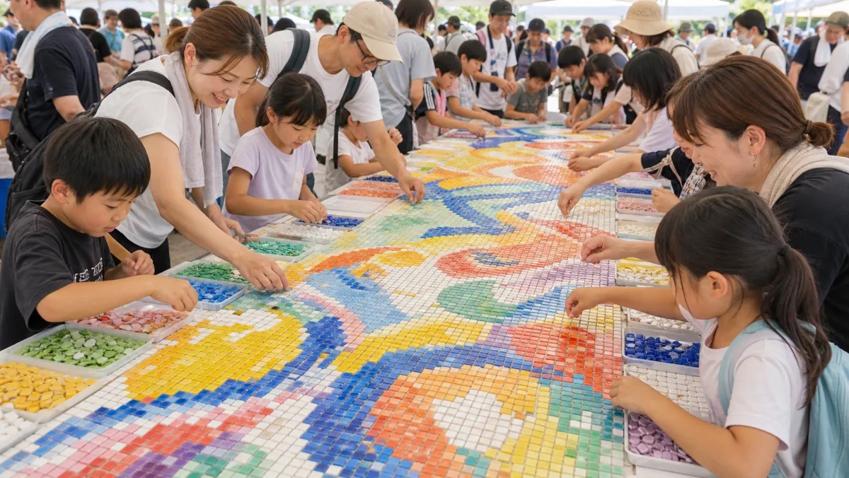みんなでつなぐ 平和のモザイクアート