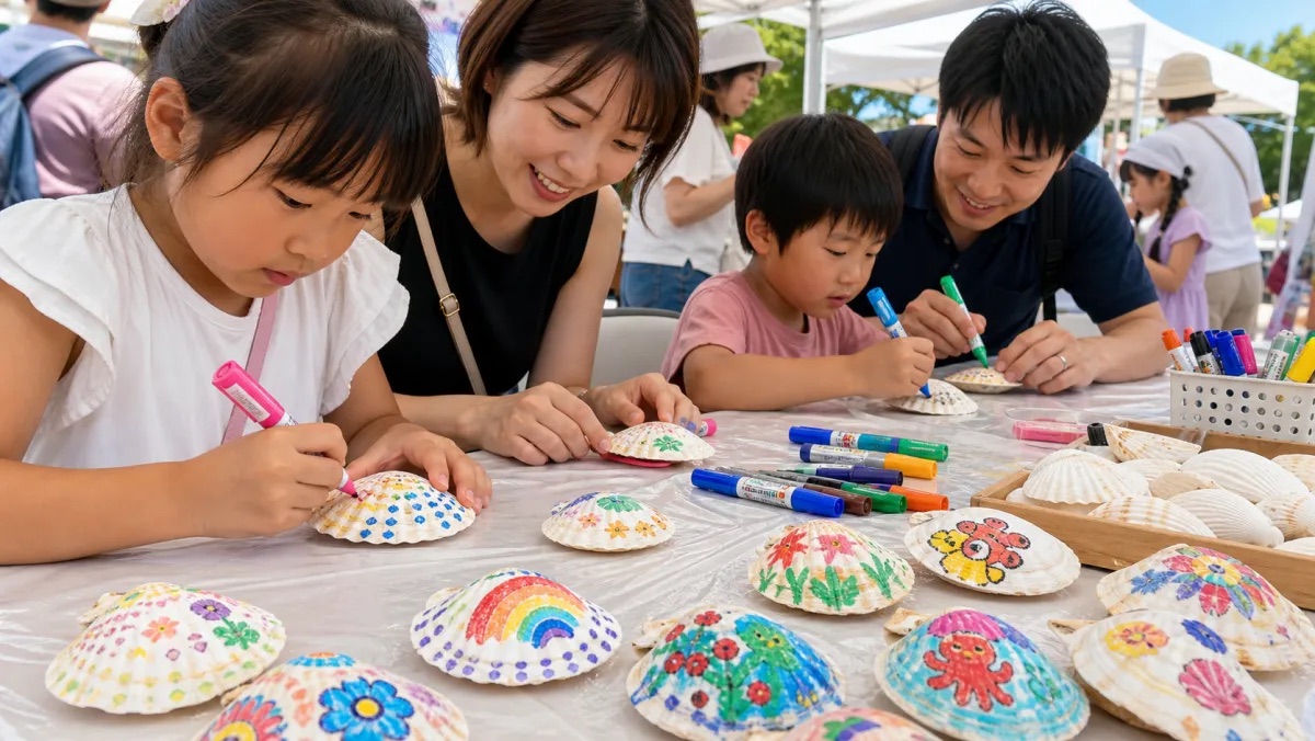 ホタテ貝に絵を描こう！