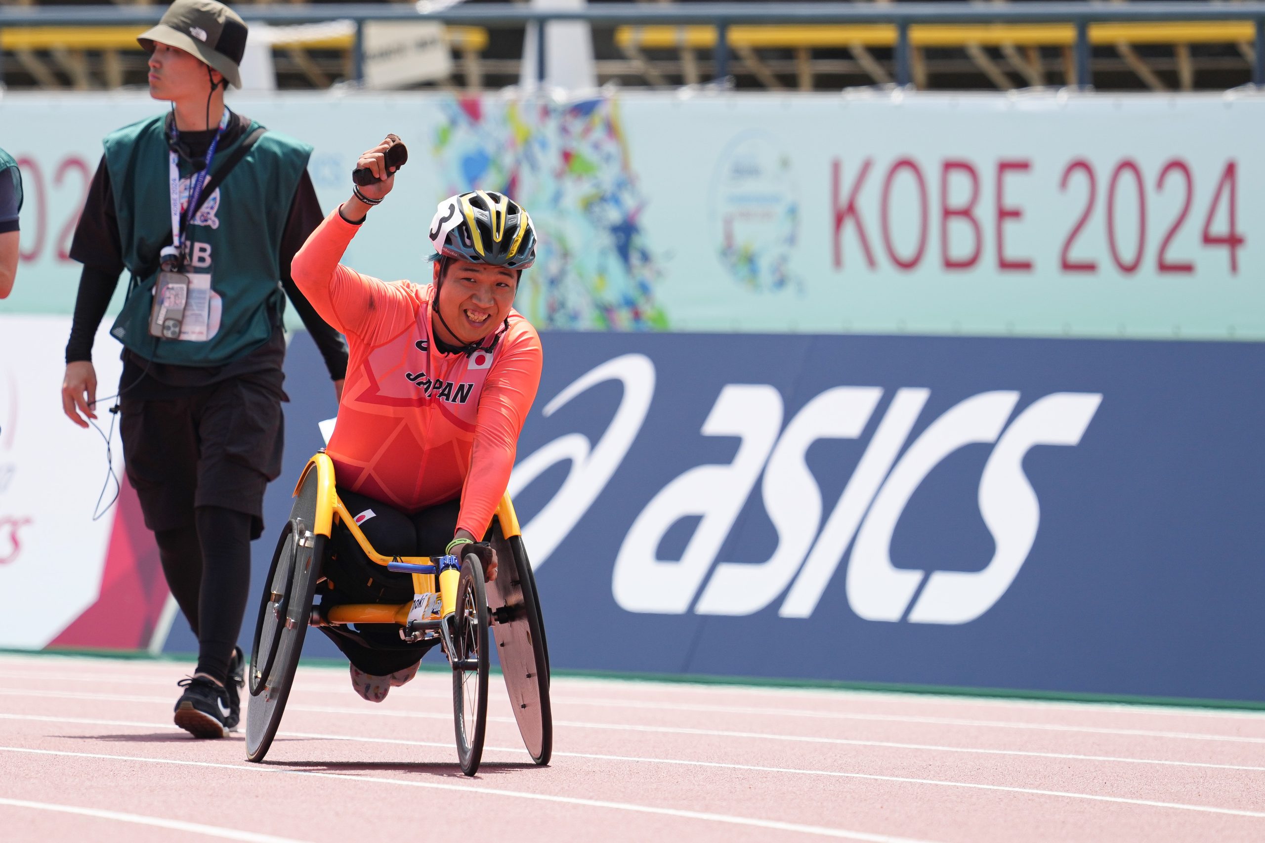 佐藤友祈/Tomoki Sato (JPN),
MAY 24, 2024 - Athletics :
Kobe 2024 Para Athletics World Championships
Men's 100m T52 Final
at Kobe Universiade Memorial Stadium in Hyogo, Japan.
(Photo by AFLO SPORT)